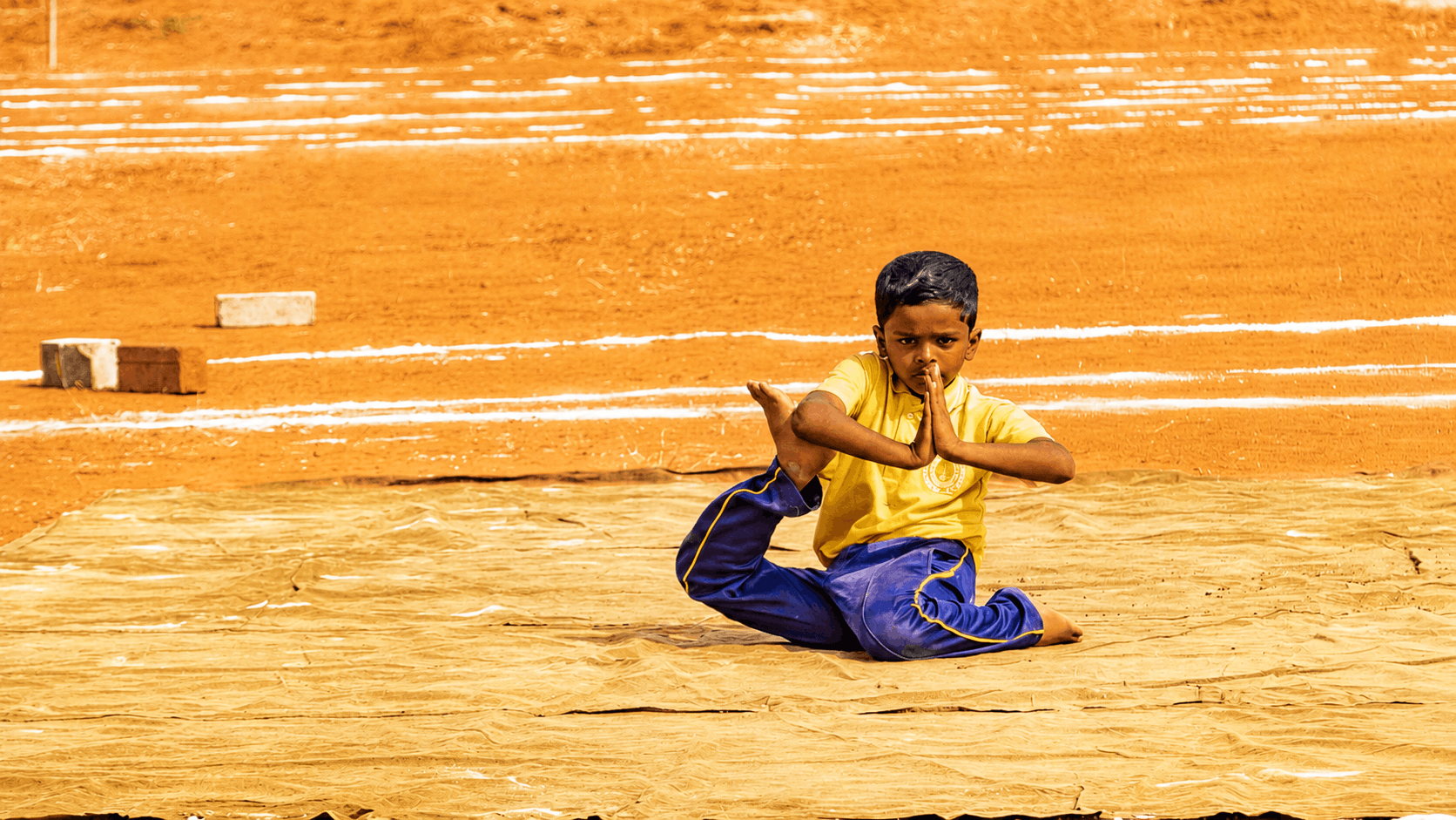 Student doing yoga